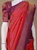 Orange Floral Woven Pure Kanchipuram Silk Saree - Diadem