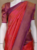 Orange Floral Woven Pure Kanchipuram Silk Saree - Diadem