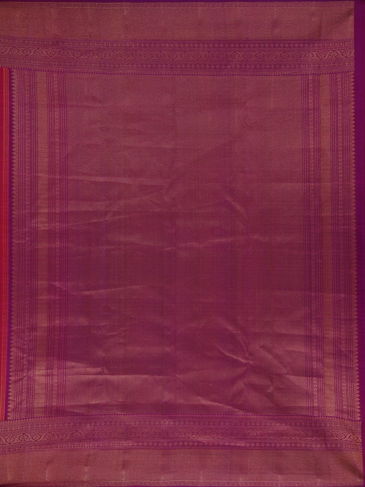 Orange Floral Woven Pure Kanchipuram Silk Saree - Diadem