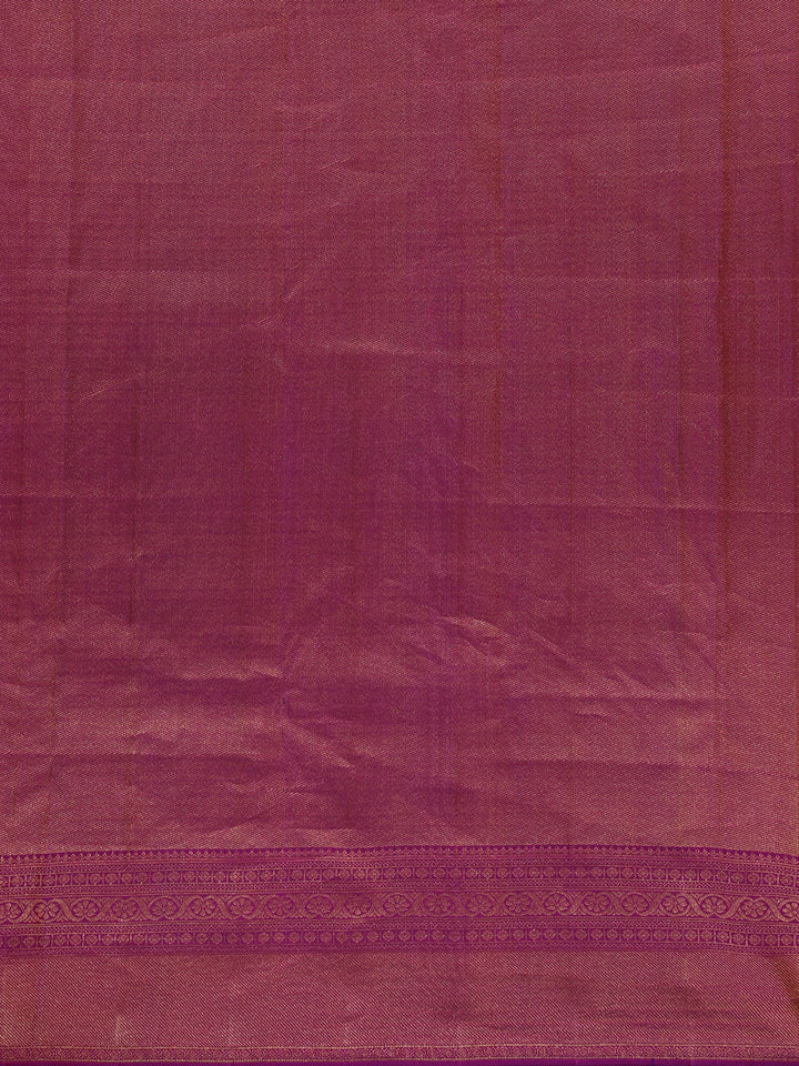 Orange Floral Woven Pure Kanchipuram Silk Saree - Diadem