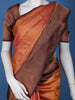 Orange Floral Woven Pure Kanchipuram Silk Saree - Diadem