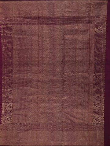 Orange Floral Woven Pure Kanchipuram Silk Saree - Diadem