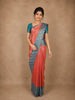 Orange Floral Zari Woven Design Kanchipuram Silk Saree