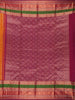 Orange Floral and Checks Woven Pure Kanchipuram Silk Saree - Diadem