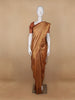 Orange Floral and Stripes Designed Semi Tussar Saree - Diadem