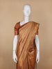 Orange Floral and Stripes Designed Semi Tussar Saree - Diadem