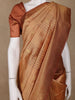 Orange Floral and Stripes Designed Semi Tussar Saree - Diadem