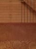 Orange Floral and Stripes Designed Semi Tussar Saree - Diadem