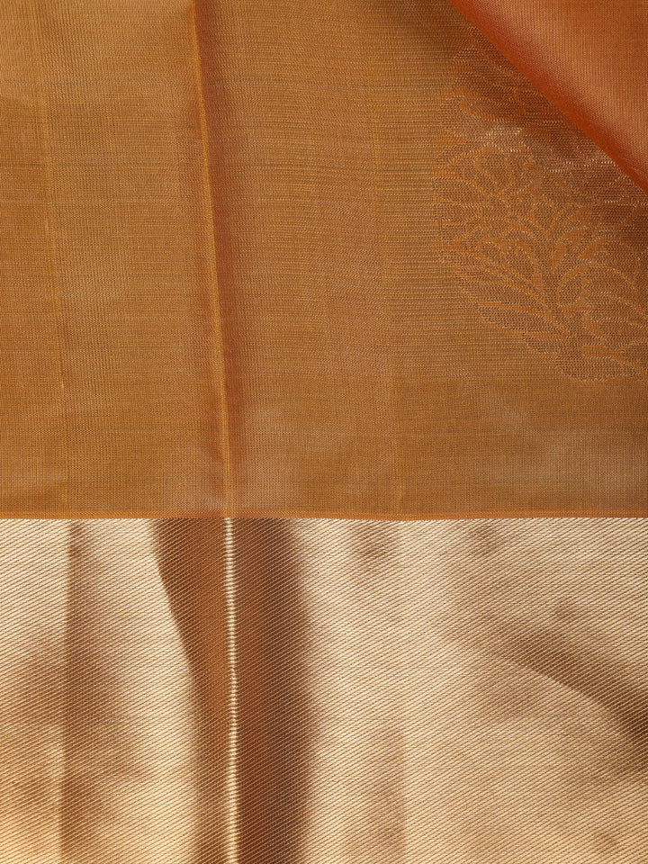 Orange Floral woven Silk Saree - Diadem