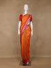 Orange Geometric Motif pattern Silk Saree - Diadem