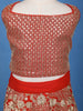 Orange Floral Design Sequins Kids Lehenga