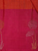 Orange & Pink Floral Butta Design Pure Kanchipuram Silk Saree