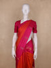 Orange & Pink Floral Butta Design Pure Kanchipuram Silk Saree