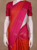 Orange & Pink Floral Butta Design Pure Kanchipuram Silk Saree