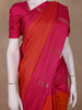 Orange & Pink Floral Butta Design Pure Kanchipuram Silk Saree