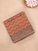 Orange Semi Tussar Silk Chevron Designed Saree - Diadem