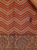 Orange Semi Tussar Silk Chevron Designed Saree - Diadem
