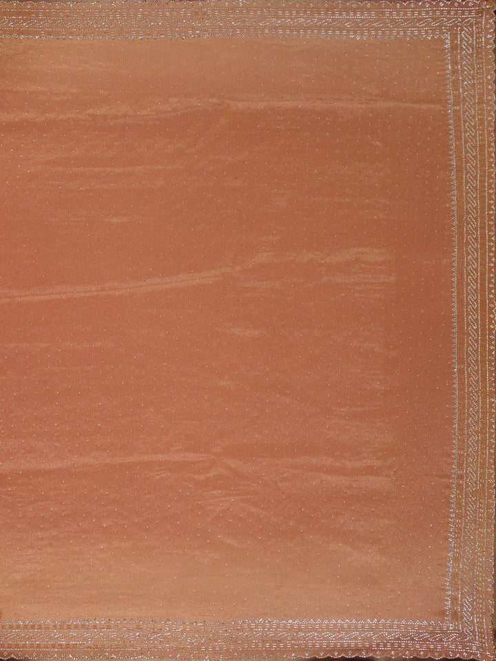 Orange Solid Design Georgette Saree - Diadem