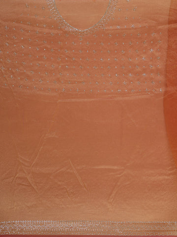 Orange Solid Design Georgette Saree - Diadem