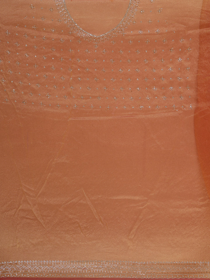 Orange Solid Design Georgette Saree - Diadem
