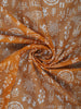 Orange Warli Designed Soft Silk Saree - Diadem
