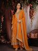 Orange Zari And Sequins Embroidered Silk Salwar Suit