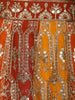 Orange and Red Floral Embroidered Semi Silk Lehenga for Brides - Diadem