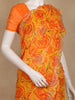 Orange and Yellow Floral Printed Design Chiffon Saree