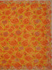 Orange and Yellow Floral Printed Design Chiffon Saree