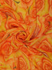 Orange and Yellow Floral Printed Design Chiffon Saree