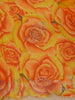 Orange and Yellow Floral Printed Design Chiffon Saree