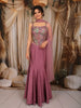 Orchid Pink Floral Vine Sequins Embroidered Design Mermaid Crepe Lehenga With Choker Dupatta