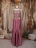 Orchid Pink Floral Vine Sequins Embroidered Design Mermaid Crepe Lehenga With Choker Dupatta