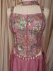 Orchid Pink Floral Vine Sequins Embroidered Design Mermaid Crepe Lehenga With Choker Dupatta