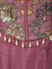 Orchid Pink Floral Vine Sequins Embroidered Design Mermaid Crepe Lehenga With Choker Dupatta