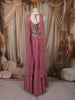 Orchid Pink Floral Vine Sequins Embroidered Design Mermaid Crepe Lehenga With Choker Dupatta