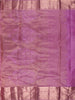 Orchid Purple Floral Vine Zari Woven Design Pure Kanchipuram Silk Saree with Zari Border