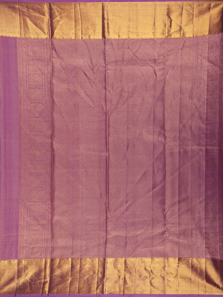 Orchid Purple Solid Design Zari Woven Silk Saree - Diadem