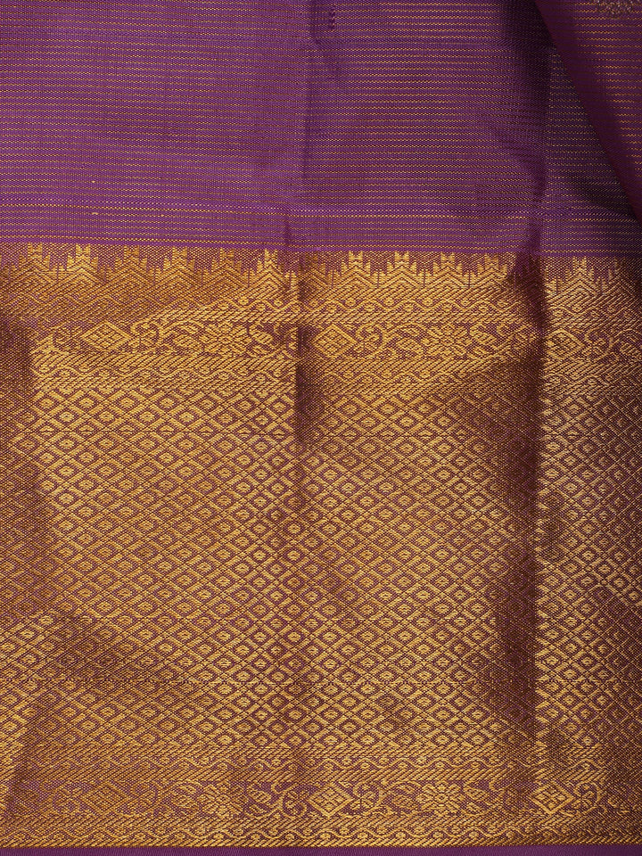 Orchid Purple Solid Design Zari Woven Silk Saree - Diadem