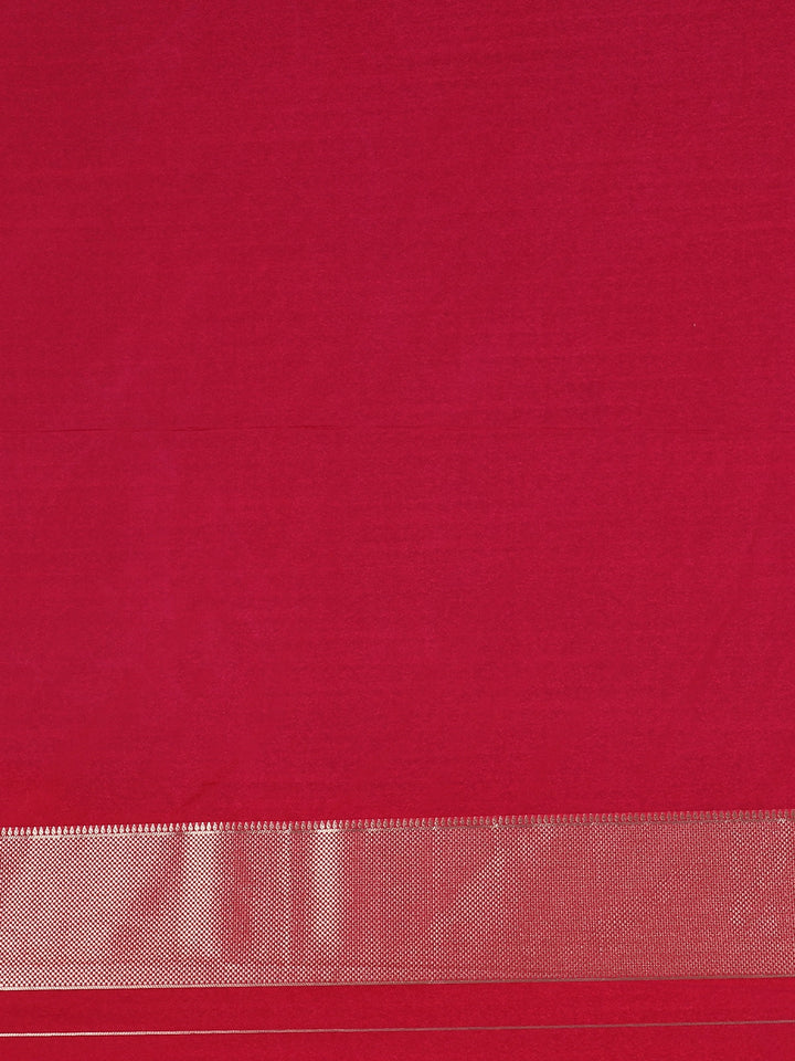 Orchid Purple Floral & Leaf Designed Silk Saree - Diadem