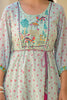 Light Blue Floral Printed Cotton Kurti Top