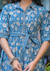 Blue Floral Print Cotton Kurti