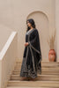 Black Mirror Work Embroidered Cotton Palazzo and Dupatta Set