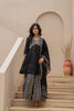 Black Mirror Work Embroidered Cotton Palazzo and Dupatta Set