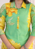 Green Floral Printed Cotton Kurti Top