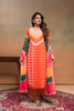 Light Orange Geometric Printed Georgette Salwar Suit with Dupatta