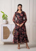 Black Floral Printed Georgette Kurti
