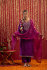 Purple Floral and Paisley Embroidered Cotton Salwar Suit with Dupatta