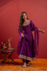 Purple Embroidered Silk Anarkali Suit with Dupatta