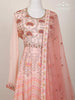 Light Pink Anarkali Salwar Suit Embellished in Floral Embroideries with Dupatta - Diadem